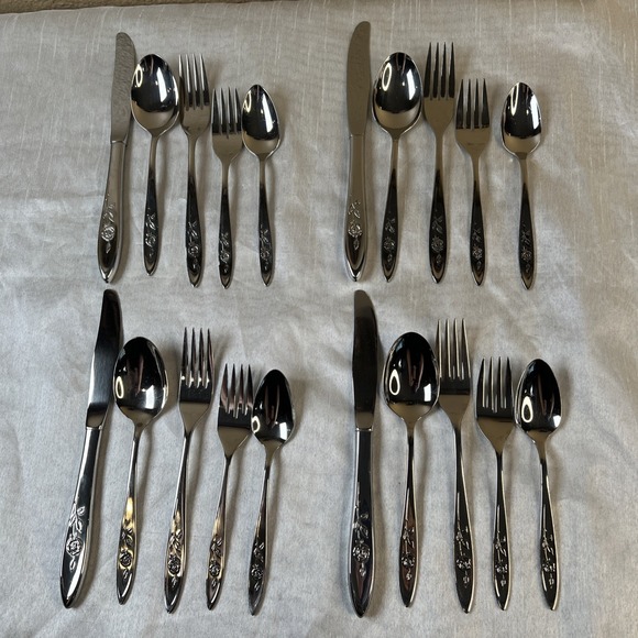 Oneida Other - ONEIDA Stainless Community MY ROSE 20 Pc. Flatware Set Service For 4 USA Made